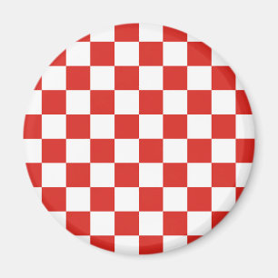 Aimant à carreaux rouge blanc