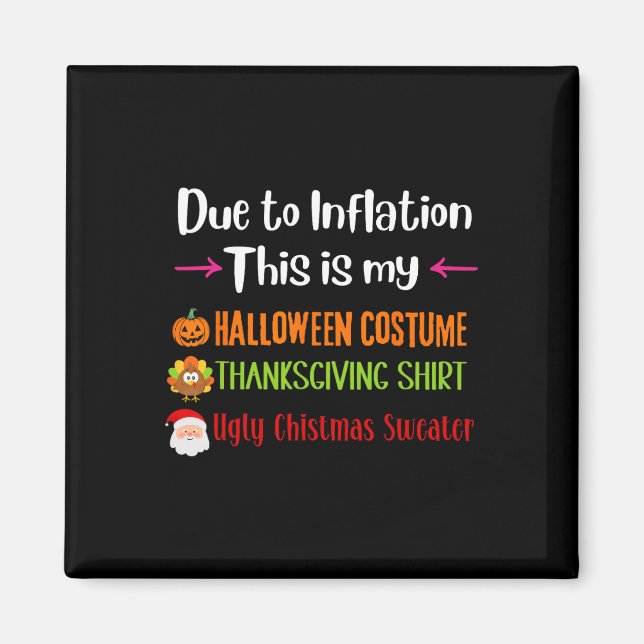 Aimant À cause de l'inflation, c'est mon Halloween Thanks (Devant)