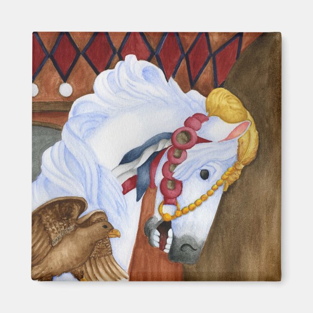 Aimant à cheval de carrousel (Devant)