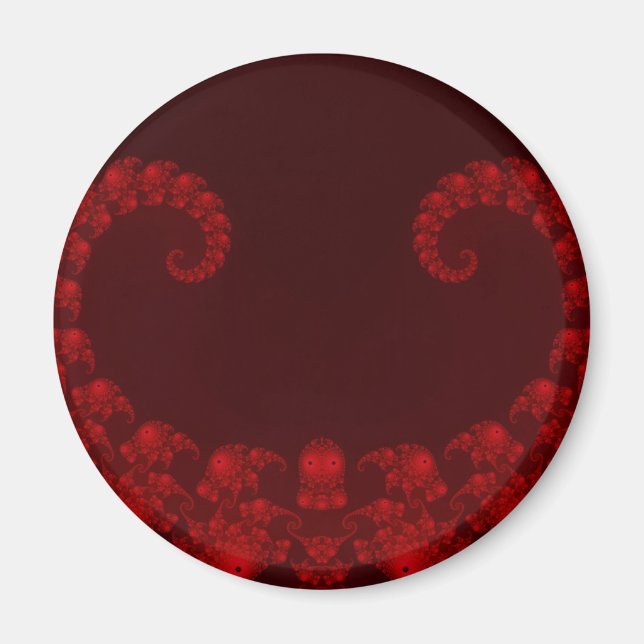 Aimant à cœur rouge profond (Devant)
