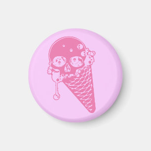 Aimant à cône de crème glacée rose