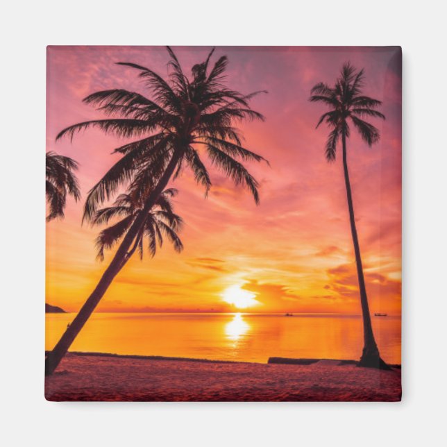 Aimant à coucher de soleil tropical (Devant)