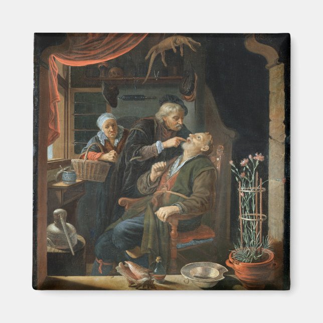 Aimant A Dentist Examining The Tooth of an Old Man (Devant)