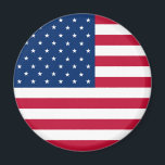 Aimant à drapeau américain<br><div class="desc">Le drapeau des États-Unis d'Amérique patriotique</div>