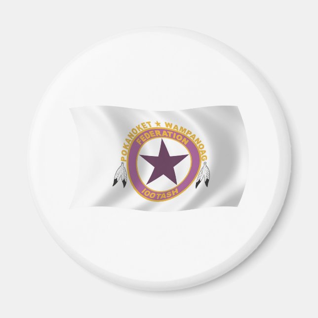 Aimant à drapeau de la tribu Wampanoag (Devant)