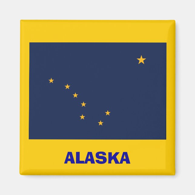 Aimant à drapeau de l'Alaska / Aimant à chasse de  (Devant)