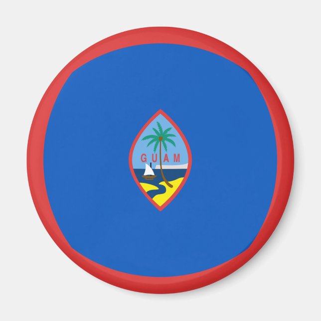 Aimant à drapeau fisheye de Guam (Devant)