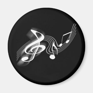 Aimant à échelle musicale noir et blanc