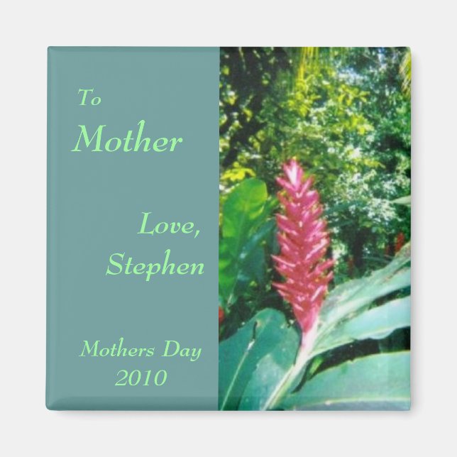 Aimant à fleur jamaïcain pour maman (Devant)