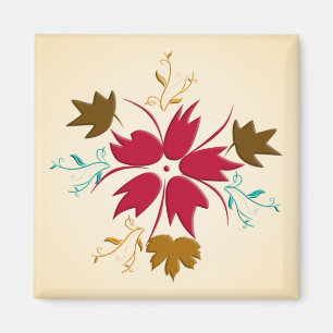 Aimant à fleur rouge de Noël