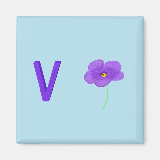 Aimant à frigo violet (Devant)