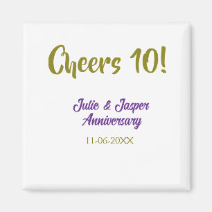 Aimant À la 10e anniversaire de mariage violet or na