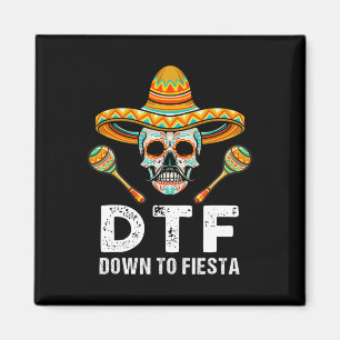 Aimant A La Fête De Fiesta Drôle Mexicain Crâne Drôle Cin