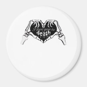 Aimant À la mort - Squelette Coeur main