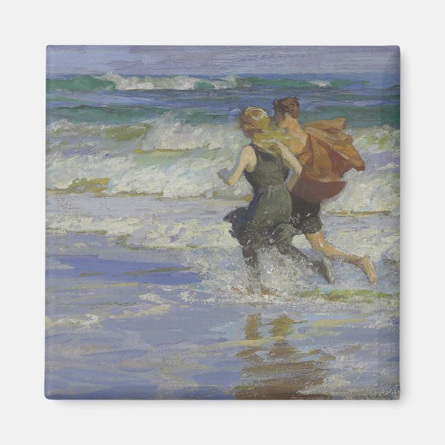 Aimant À la plage (par Edward Henry Potthast) (Devant)