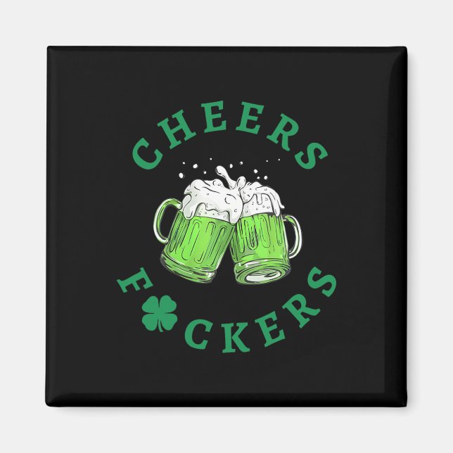Aimant À la Saint-Patrick Hommes Femmes Boire de la Bière (Devant)