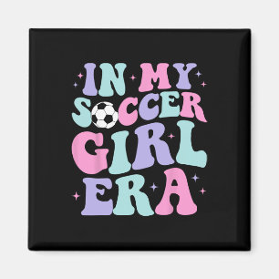 Aimant À l'ère de ma fille footballeuse Rétro Fille footb