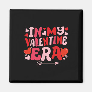 Aimant À l'ère de ma Saint-Valentin Mignonne Rétro Groovy