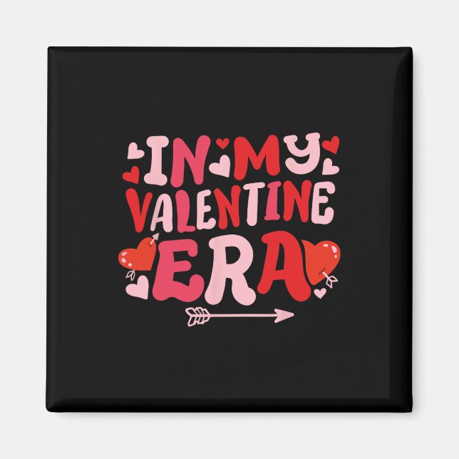 Aimant À l'ère de ma Saint-Valentin Mignonne Rétro Groovy (Devant)