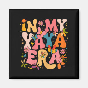 Aimant À l'ère de ma Yaya Rétro Groovy Fête des Mères Yay