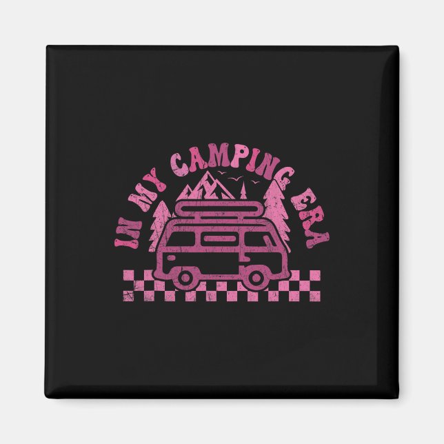 Aimant À l'ère de mon camping Rétro Fourgonnette Camping- (Devant)