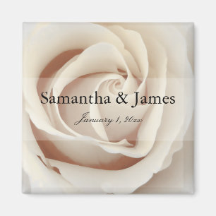 Aimant À l'intérieur d'un rose blanc de crème glacée