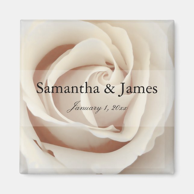 Aimant À l'intérieur d'un rose blanc de crème glacée (Devant)