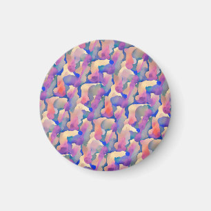 Aimant à motif aquarelle multicolore