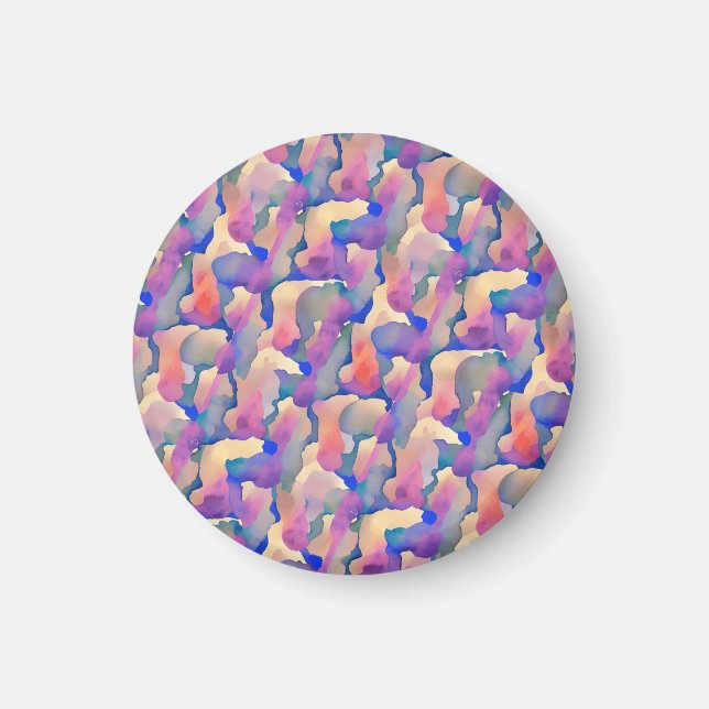 Aimant à motif aquarelle multicolore (Devant)