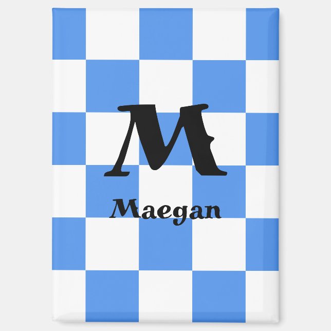 Aimant à motif carreaux bleus (Recto)