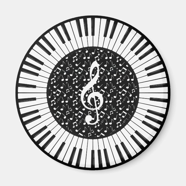 Aimant à motif de cercle de touches de piano (Devant)