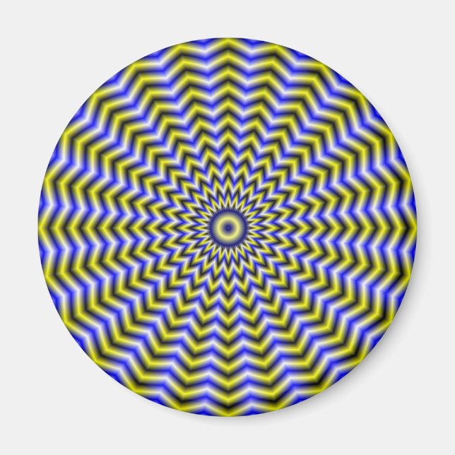 Aimant à onduleurs bleu et jaune Zigzag (Devant)