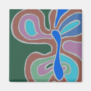 Aimant à papillon arc-en-ciel inversé