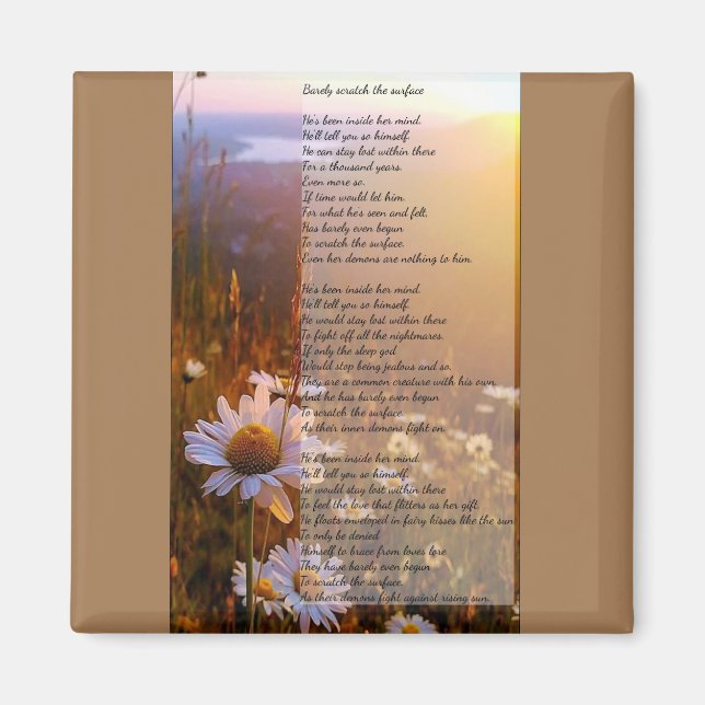 Aimant À peine gratter le poème de surface (Devant)