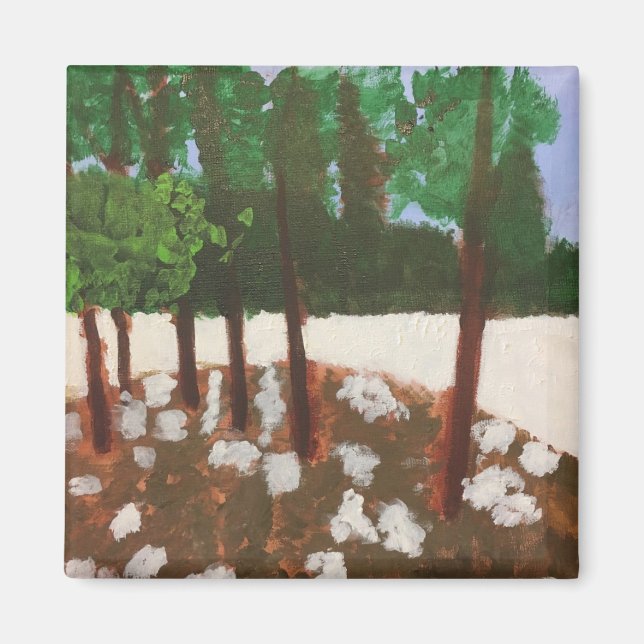 Aimant à peinture d'arbres et de fleurs (Devant)