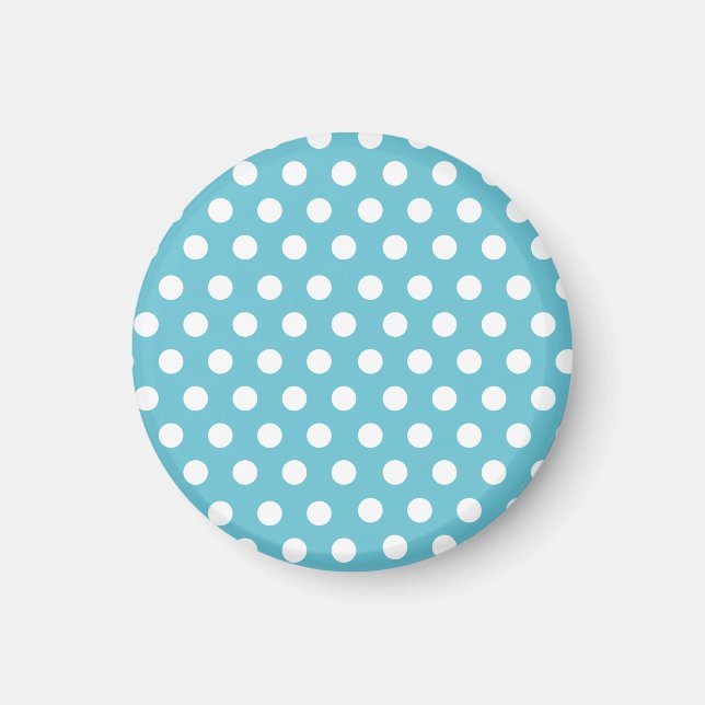 Aimant à points Polka bleu vintage (Devant)