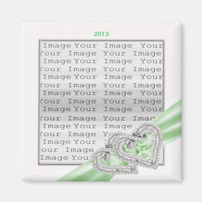 Aimant à ruban de chaux de coeur personnalisé (Devant)