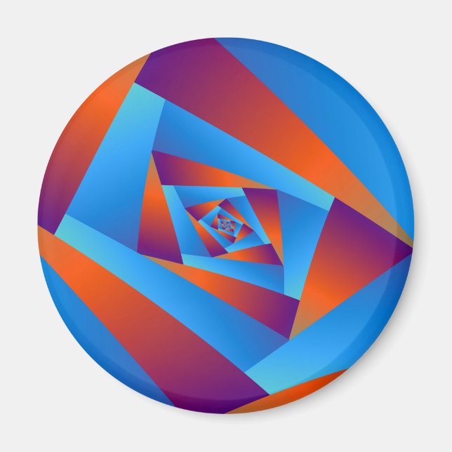 Aimant à spirale orange et bleu (Devant)
