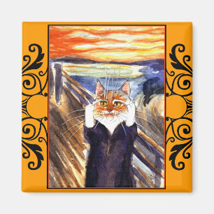 Aimant à spoof de chat, le cri d'Edvard Munch