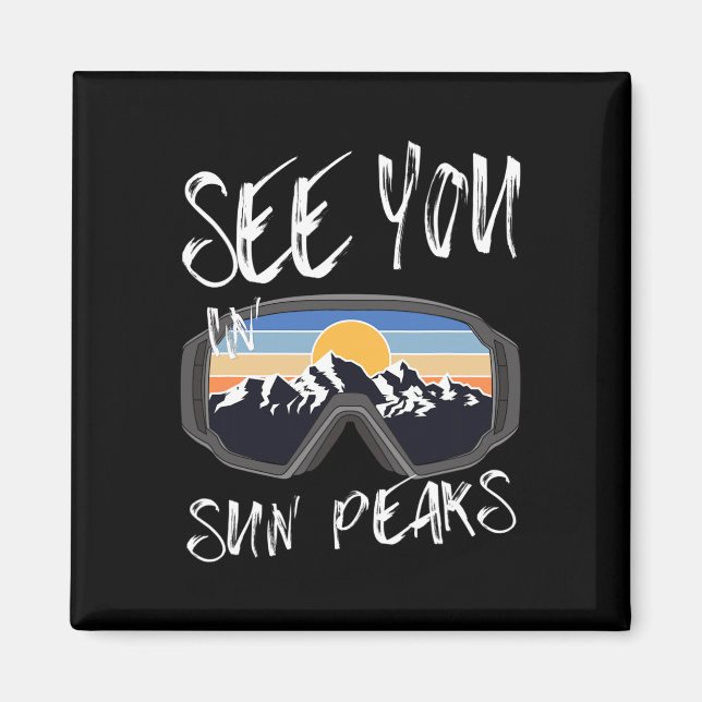 Aimant À Sun Peaks Vacation Ski Goggings (Devant)