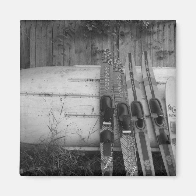 Aimant à thème bateau et ski Parfait pour le lac (Devant)