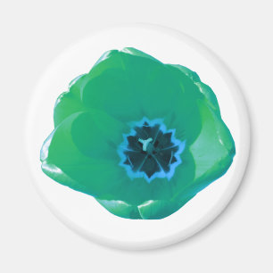Aimant à tulipe verte et bleue