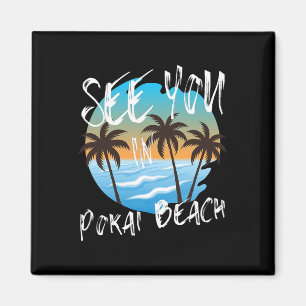 Aimant À vous voir à Pokai Beach Rétro Vintage surfeur Oa