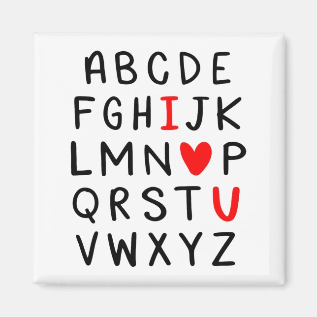 Aimant Abc Alphabet I Love You Englieacher Valentines  (Devant)