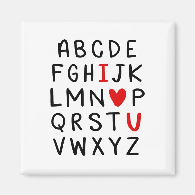 Aimant Abc Alphabet J'aime Vous Prof D'anglais Saint-Vale (Devant)