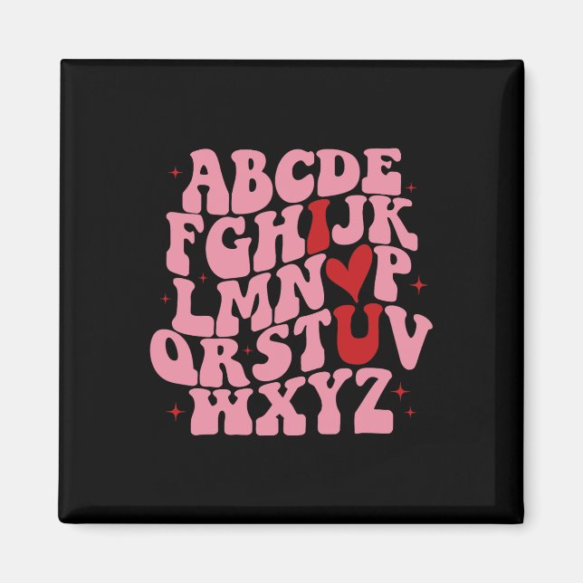 Aimant Abc Alphabet Je T'Aime Professeur D'Anglais Saint- (Devant)