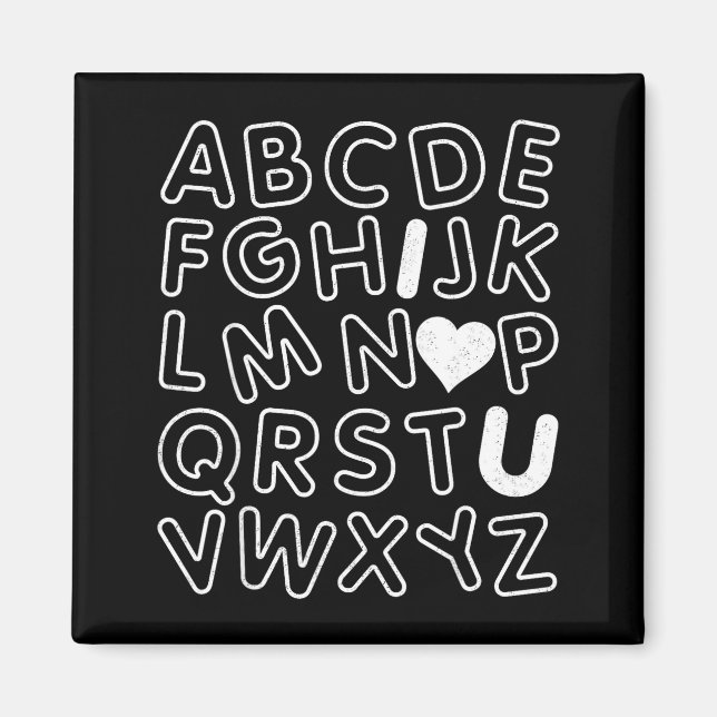 Aimant Abc I Love You Alphabet Teachers Day Valentines Da (Devant)
