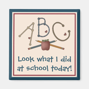 Aimant ABC - Regarde ce que j'ai fait à l'école aujourd'h
