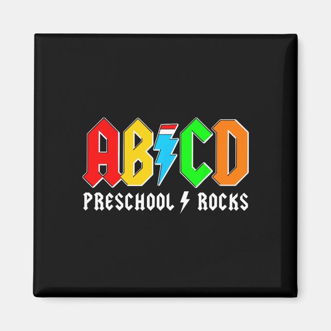 Aimant Abcd école maternelle rocks garçons rentrée scolai (Devant)