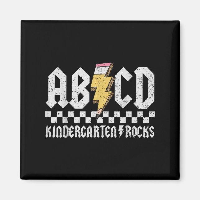 Aimant Abcd Kindergarten Rocks Pencil Lightning Enseignan (Devant)